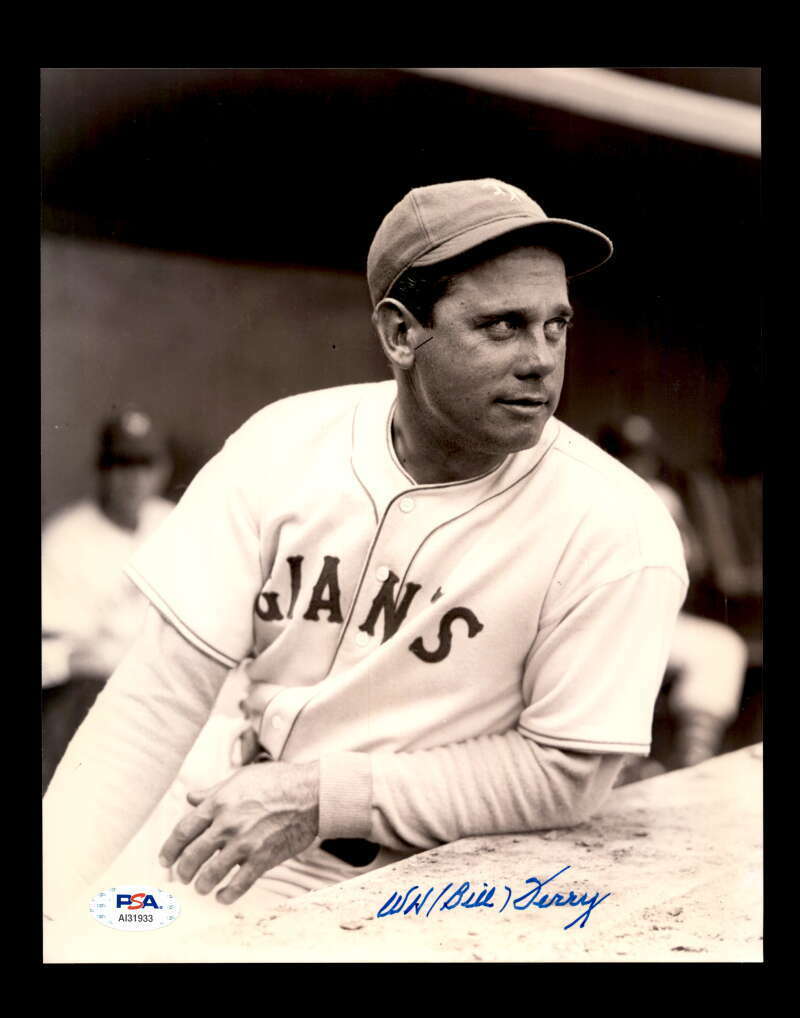 Bill Terry PSA DNA Coa Hand Signed 8x10 Giants Photo Poster painting Autograph