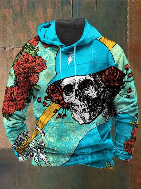 Unisex Skull Print Heavyweight Hoodies