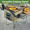 Camping Foldable Metal Stand Stainless Steel Stand for Outdoor Picnic (Green)