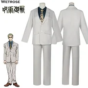 [Wetrose] In Stock Kento Nanami Cosplay Costume White Working Officer Suit Jujutsu Kaisen Wig Full Set