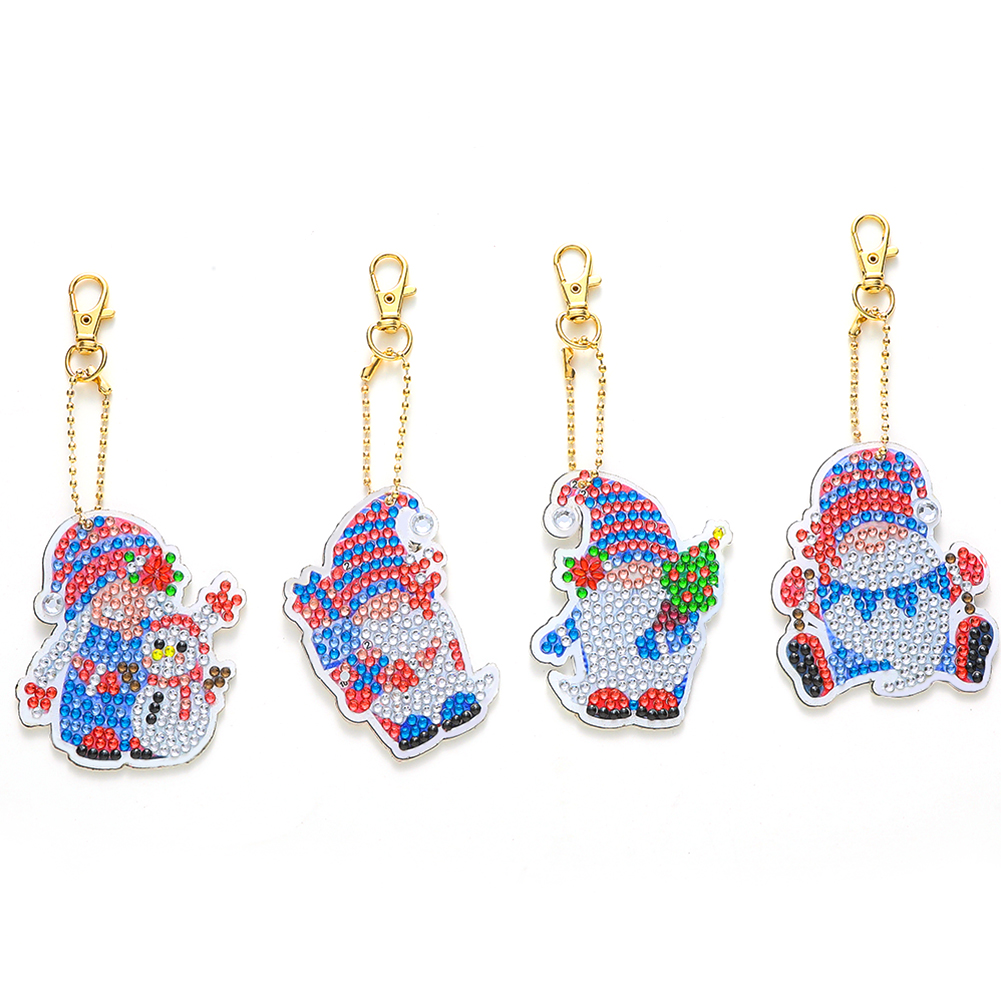 

4pcs Flag Gnome Double Sided - 5D DIY Craft Keychain, 501 Original