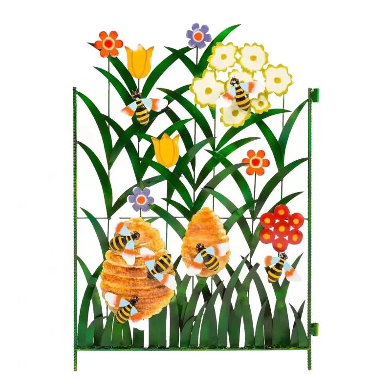 Outdoor Metal Flower Garden Fence