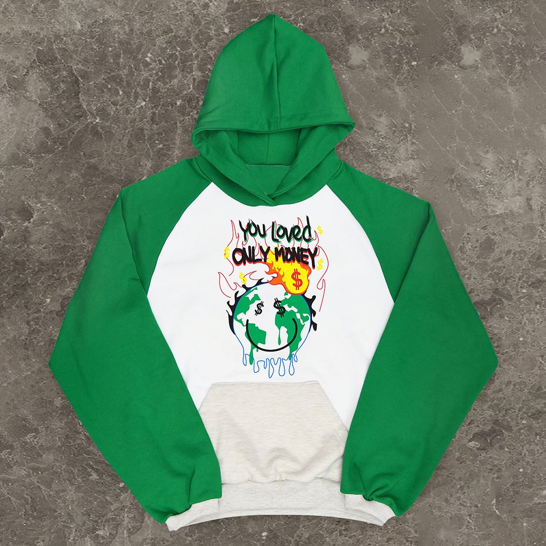 Contrast Color Street Style Trendy Hoodies