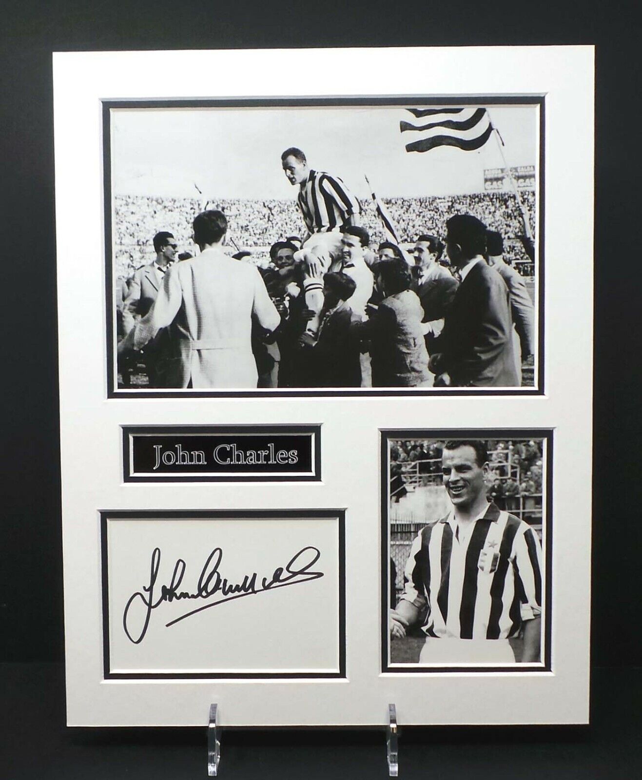 John CHARLES Signed & Mounted Juventus Legend 14x11 Photo Poster painting Display AFTAL RD COA