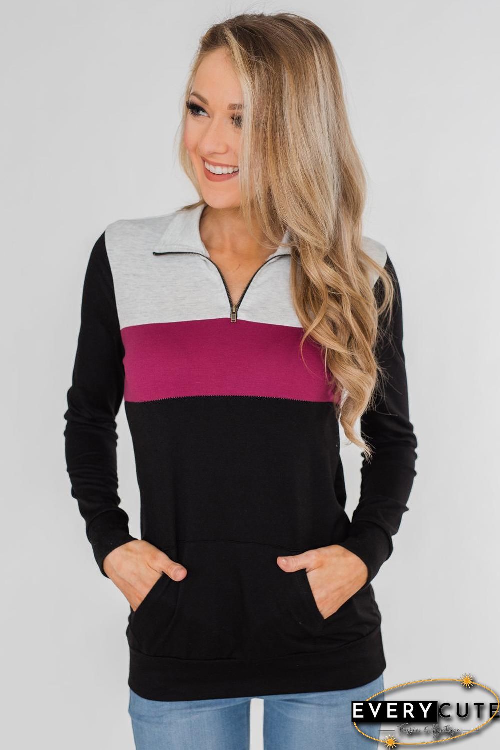 Rose On the Go Quarter Zip Pullover