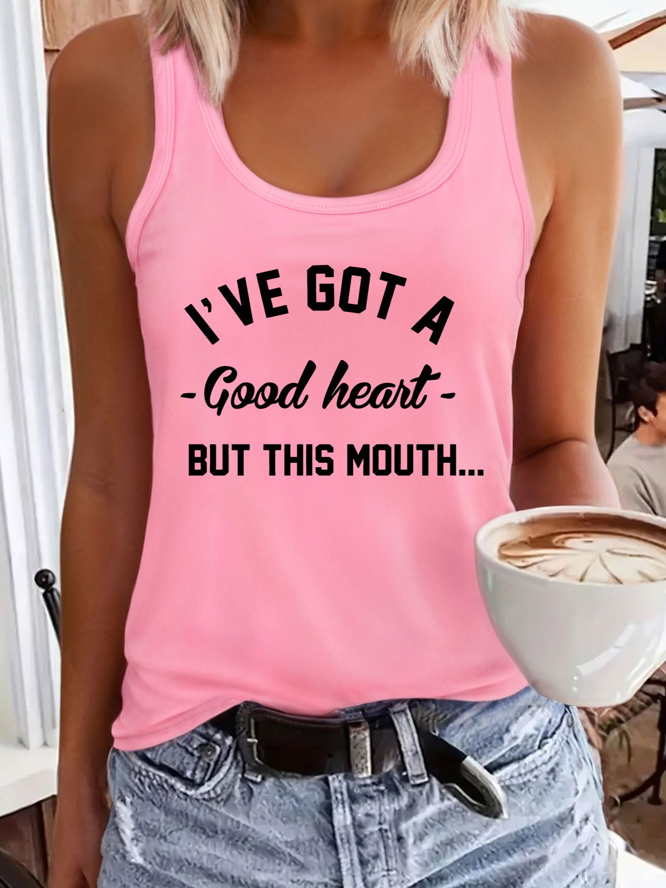 Bright Orange Women's Sleeveless Tank Top | Casual Round Neck Summer Top With Medium Stretch, Machine Washable, Playful Graphic, Moderate Elasticity, Spring Fashion, Graphic Tee, Breathable Material | IFYHOME