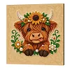 Kit de peinture en perles encadr&eacute;es vache tournesol des Highlands 7,87x7,87 pouces