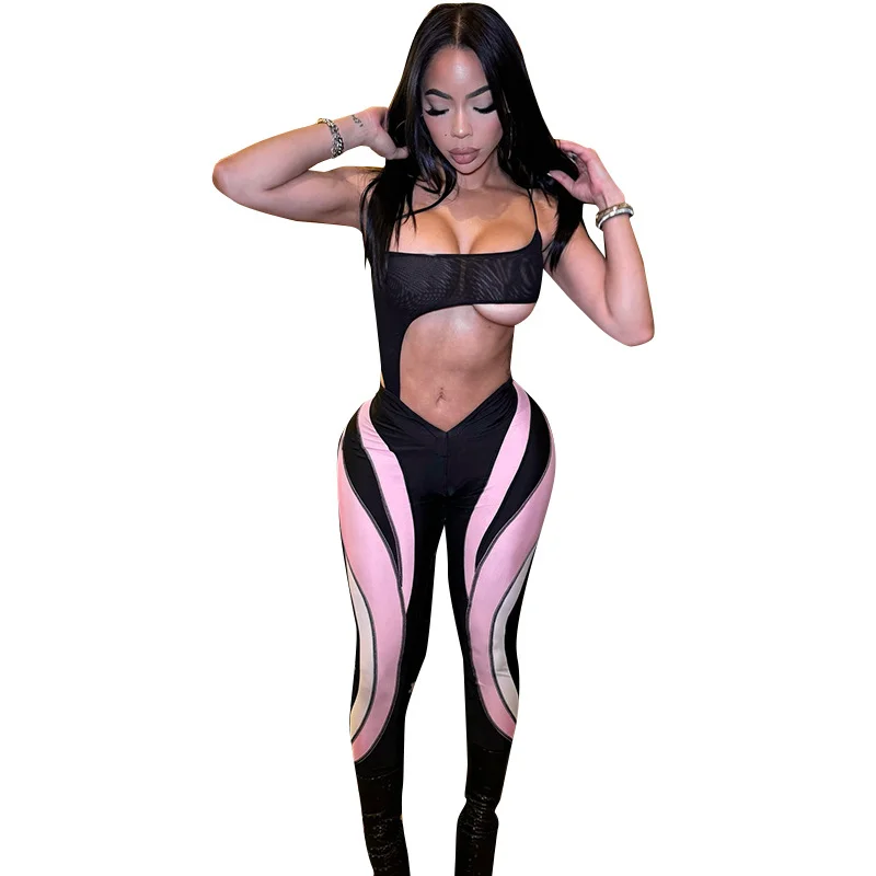 Uveng Uveng Women's Autumn And Winter Crash Striped Print Sports Tight Feet Tight Waist Leisure Pants