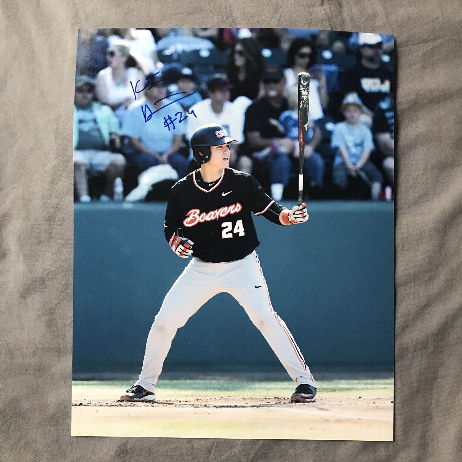 KJ HARRISON Signed Autographed 11x14 Photo Poster painting Oregon State Beavers Nationals COA