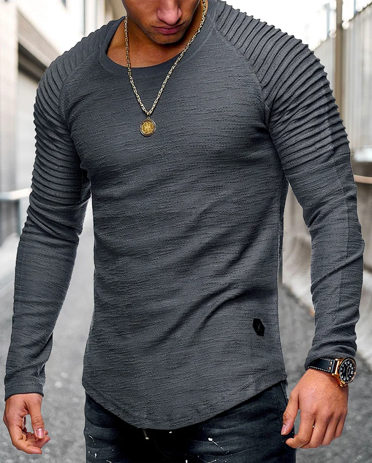VChics Casual Round Neck Long Sleeve T-shirt