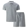 Men's Casual Jacquard Short-Sleeve Polo Shirt & Shorts Two-Piece Set by Inlyline