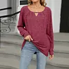 Gioiacombo&trade; Top T-shirt a maniche lunghe larghe da donna