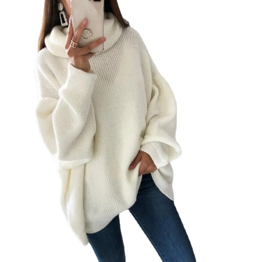 Wongn Wongn And Winter Hot Style Fashion Women's Casual Knit Sweater Loose Solid Color Turtleneck Sweater Women's Clothing