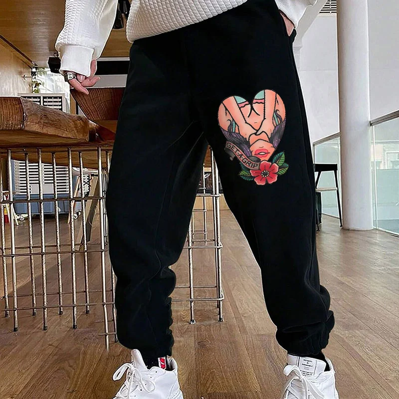GET A GRIP Sexy Lady with Flowers Men's Print Sweatpants