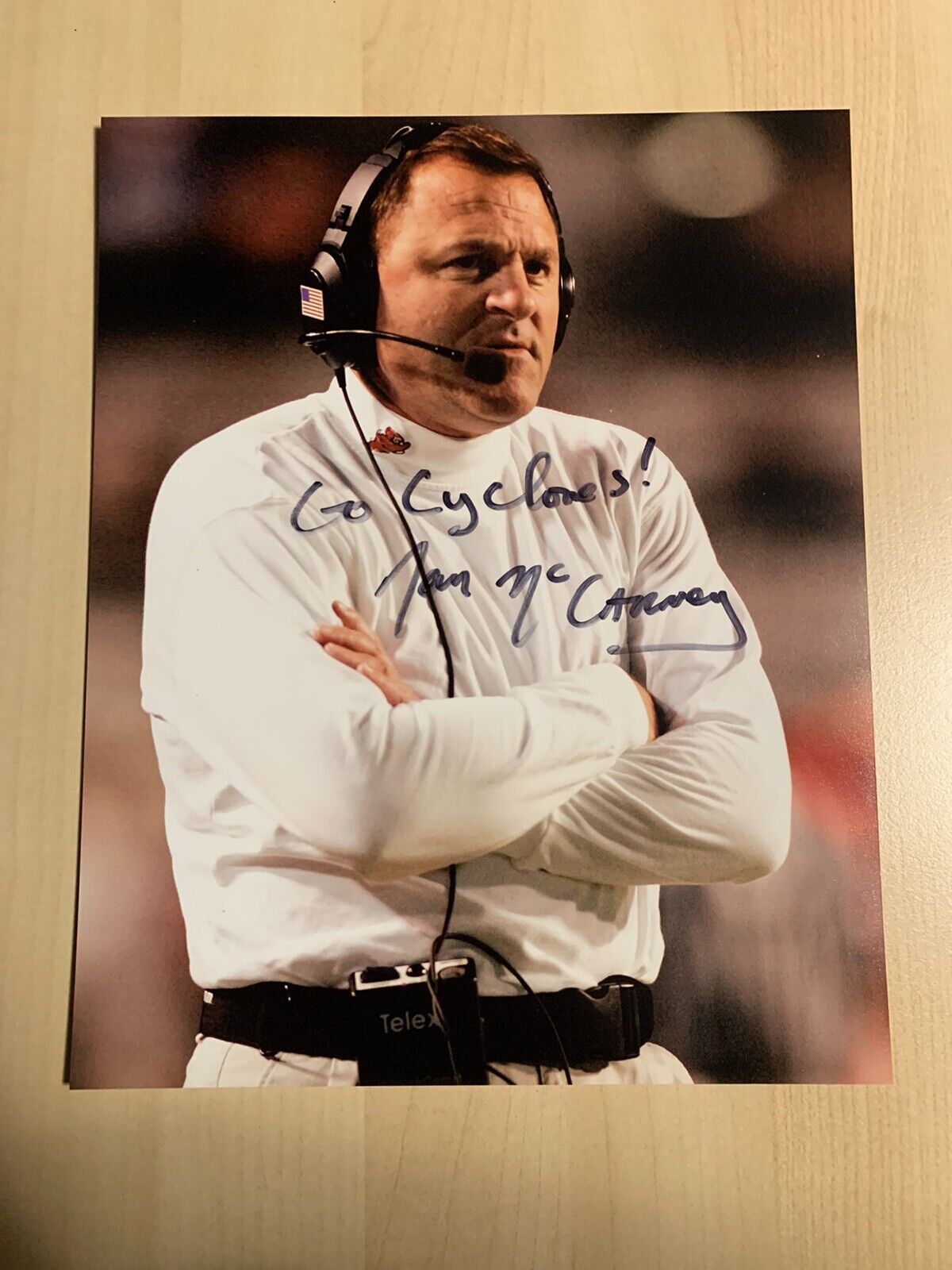 DAN MCCARNEY SIGNED 8x10 Photo Poster painting IOWA STATE CYCLONES FORMER COACH AUTOGRAPHED COA