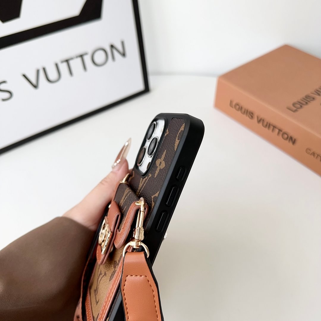 LV Dauphine Leather Monogram Crossbody Apple iPhone Case