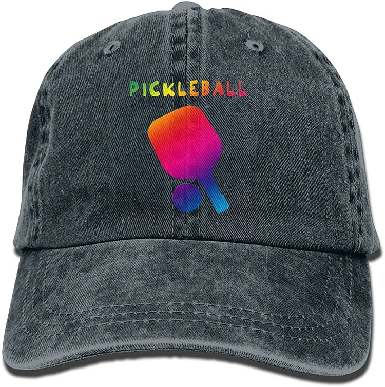 Neon Pickleball Funny Adult Sport Adjustable Baseball Cap Cowboy Denim Hat Adult Unisex Four Seasons Casual Snapback Cap