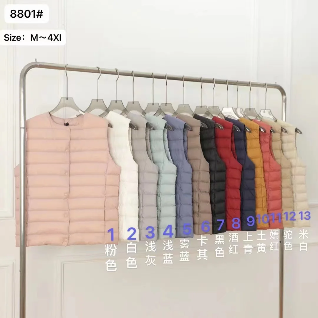 Woherb Hot Style Autumn Winter New Down Vest Female Thin And Short Money Without Collar Vest Fashion Portable Coat Slim Tide-Outfit Ideas