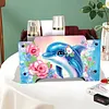 5D DIY Diamond Painting Decorative Storage Box Wood Storage Clutch (Dolphin)