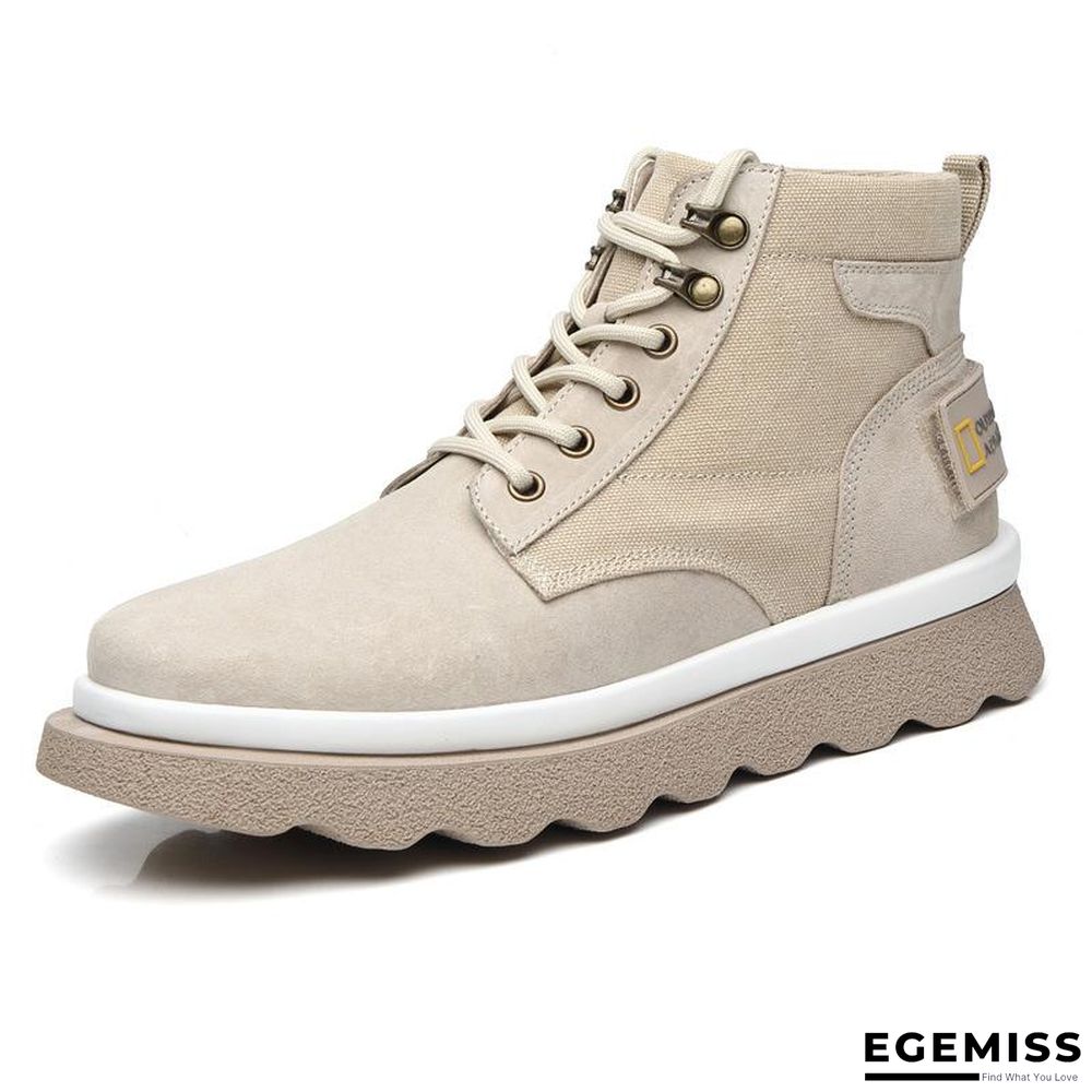 Autumn Martin boots men's new leather trend fashion high-top tooling boots retro British style mid-top men's shoes | EGEMISS