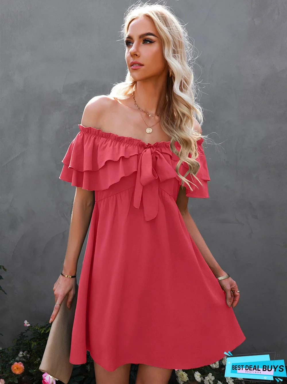 Women's Sexy Shoulder Dress Short Skirt Girl Black Dresses