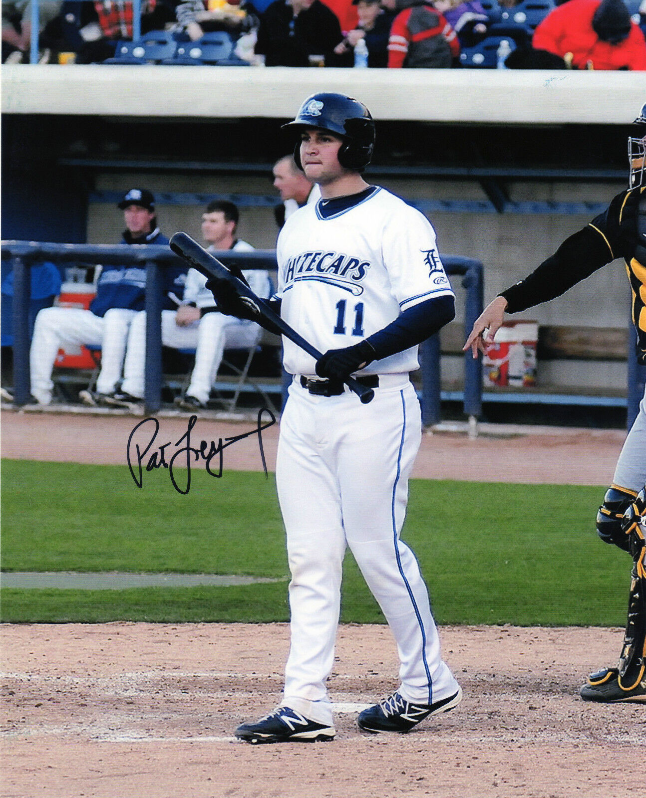 Pat Leyland auto signed Photo Poster painting Whitecaps Detroit Tigers prospect Jim eyland son