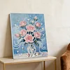 (30x40cm)DIY Pearl Painting Framed Flower Handmade Pearl Material Art Kit Living Room Decor