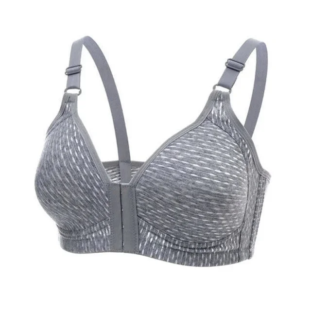 Women Bra Front Buckle Wireless Breast Shaping Breathable Casual Plus Size Radinnoo.com