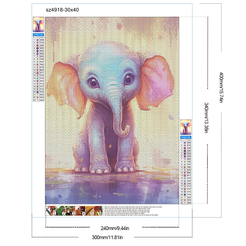 Diamond Painting - Full Round Drill - Elephant(Canvas|30*40cm)