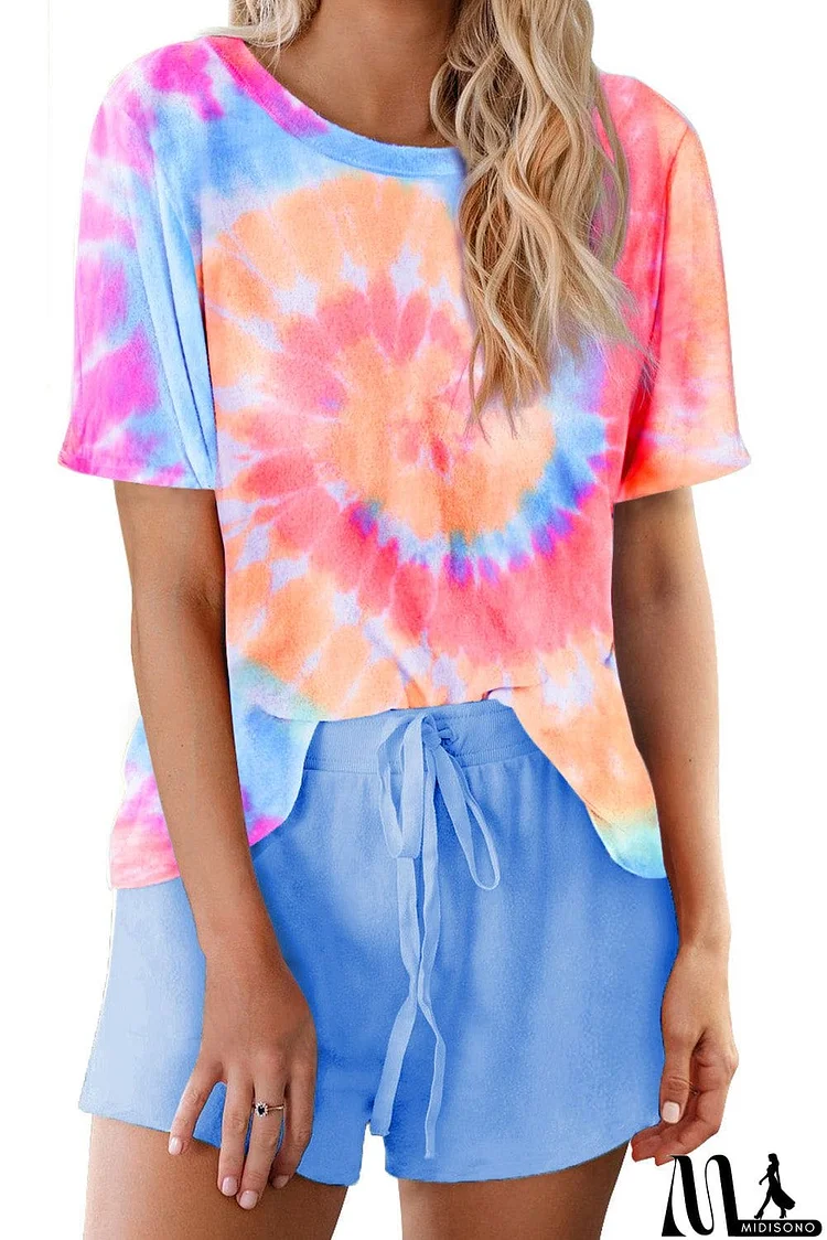 Tie Dye Printed Short Lounge Set