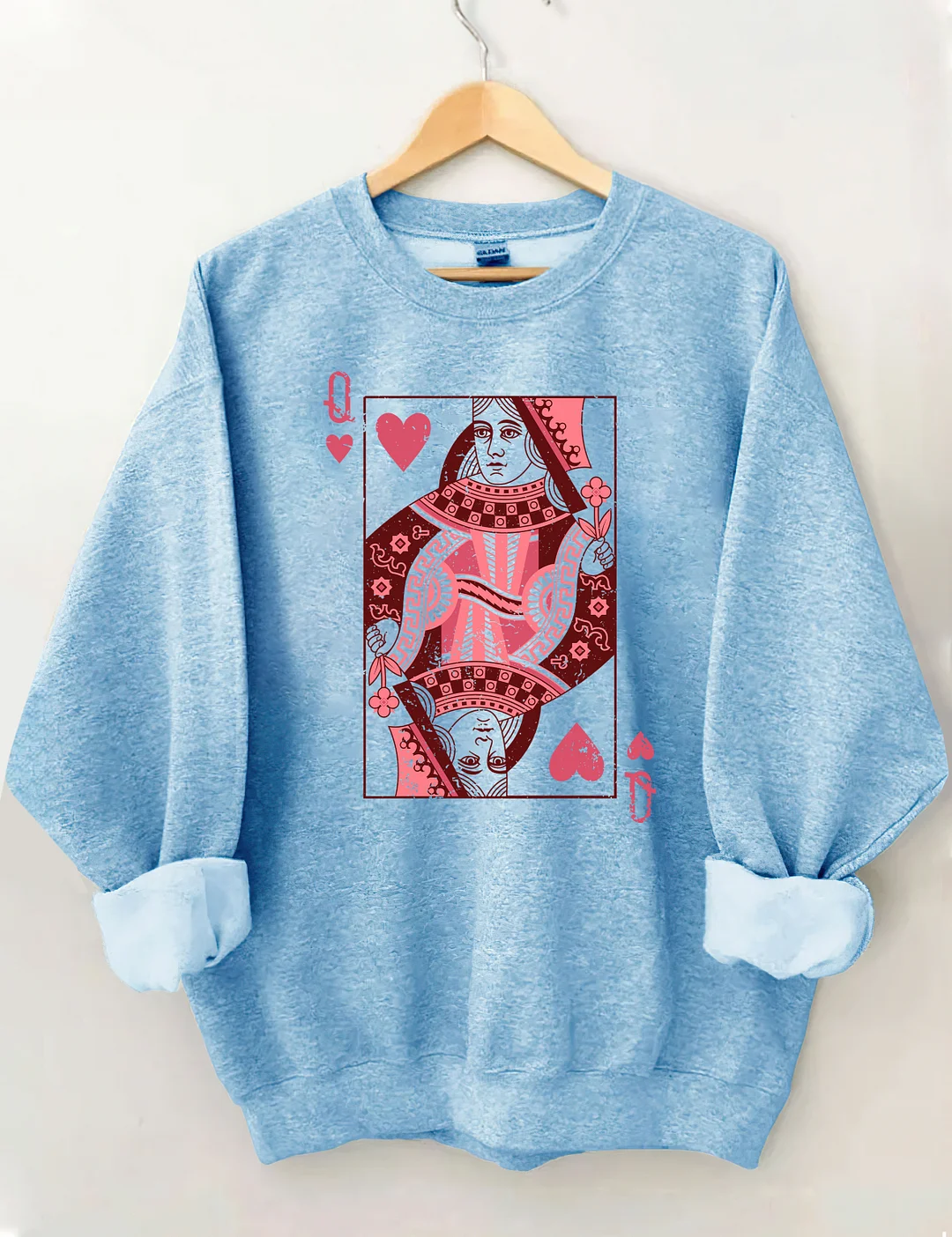 Queen Of Hearts Playing Card Sweatshirt