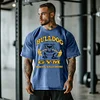 Retro Gym Bulldog Graphics Washed T-shirt by Inlyline
