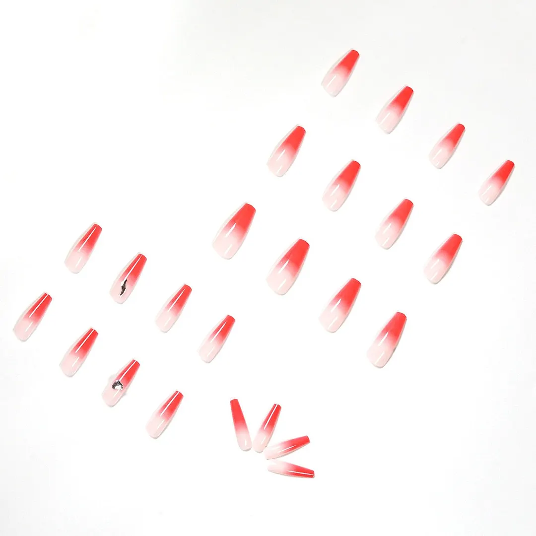 24pcs Temperament Fake Nails Full cover Fake Nails Glue DIY Manicure Nail Art Tools-Nail Inspo