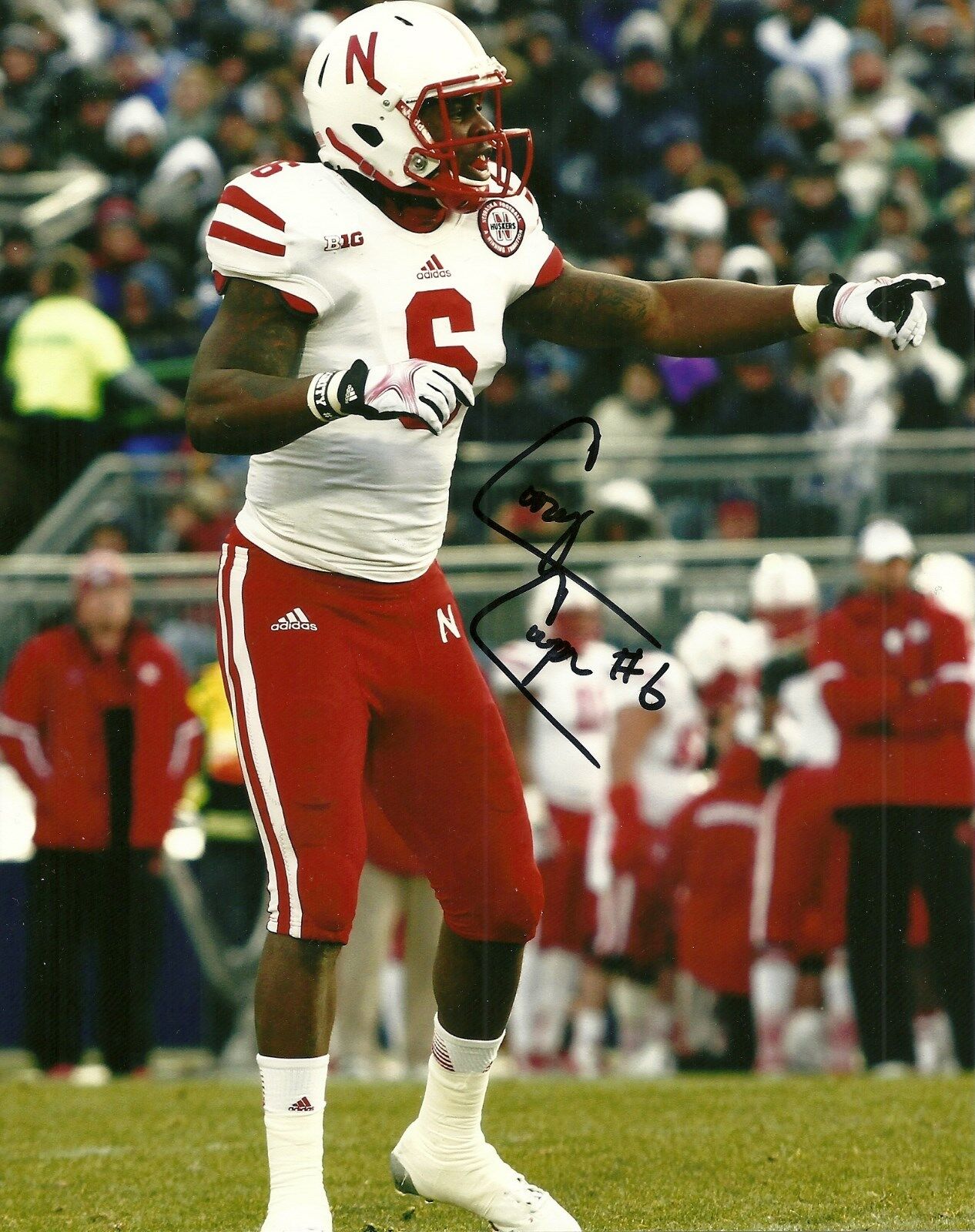 COREY COOPER HAND SIGNED NEBRASKA CORNHUSKERS 8X10 Photo Poster painting W/COA