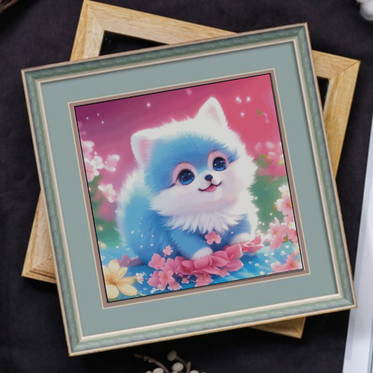 [ZZ3736-Blue Friend]  Painting Fairy Cross Stitch