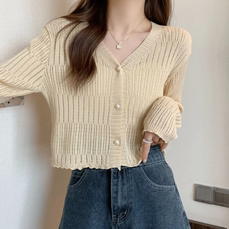 Uveng Uveng Ice Silk Cardigan Women's Summer Thin Short Shawl Shawl Shawl Coat Sunscreen Jacket Shoulderless Sleeveless Top