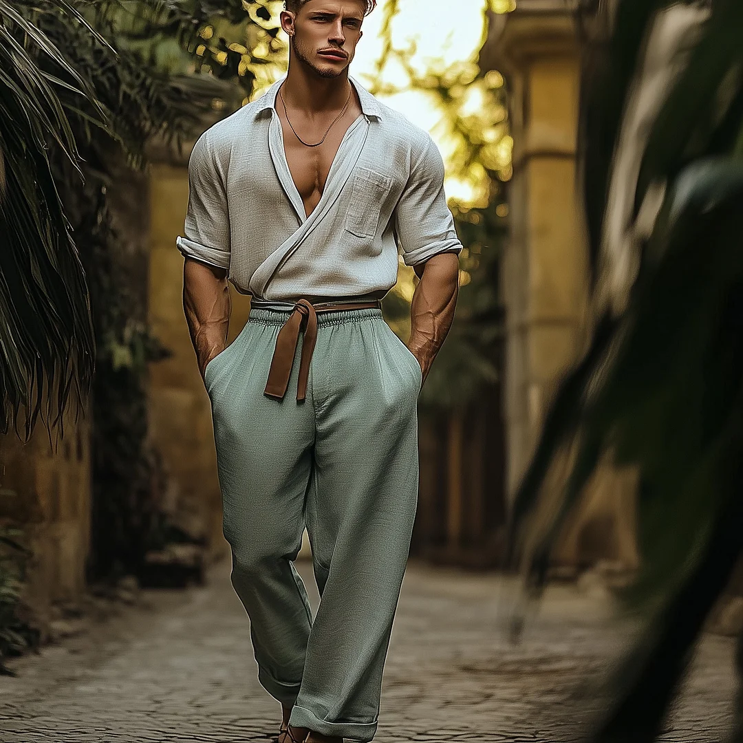 Lightweight Comfortable Lounge Pants With Adjustable Drawstring Waist-inspireuse