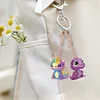 5PCS DIY Diamond Painting Double Sided Colorful Dinosaur Keychain Kit