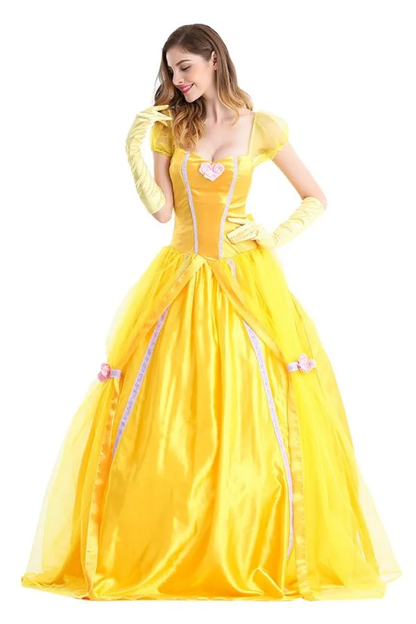 Beauty And The Beast Princess Belle Costume Dress Halloween-elleschic