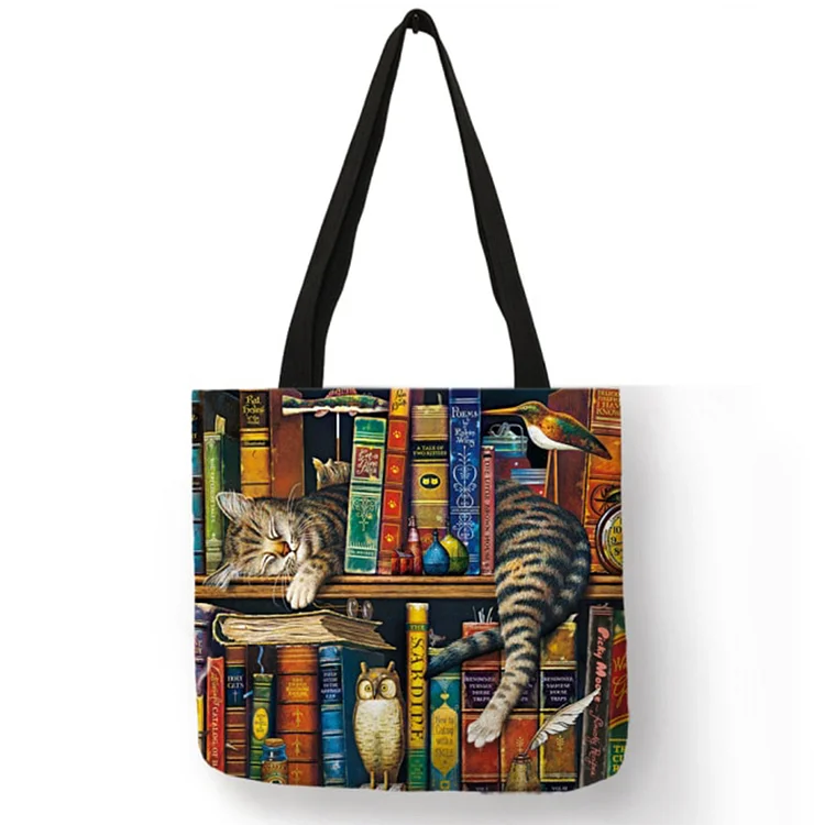 Cat - Linen Tote Bag