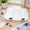 44 Double Buckle Clear Bead Organizer Box with Compartments Plastic Storage Boxes Set with Stickers Multifunctional Diamond Painting Storage Containers for Diamonds Seeds Beads Nail Rhinestones