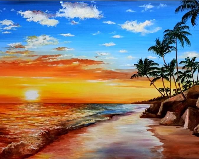 DIY Painting By Numbers Beach 40*50cm
