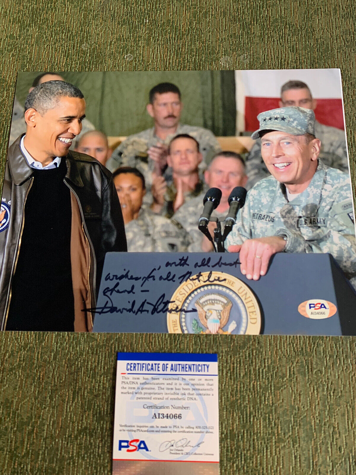 david petraeus Signed 8x10 Photo Poster painting Pic Psa Coa