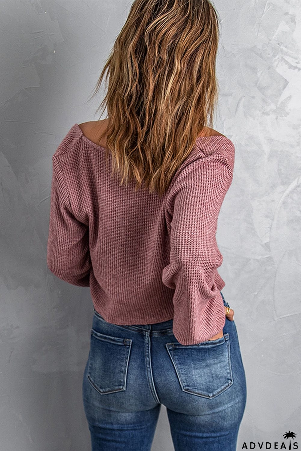 Pink Waffle Knit Crop Top