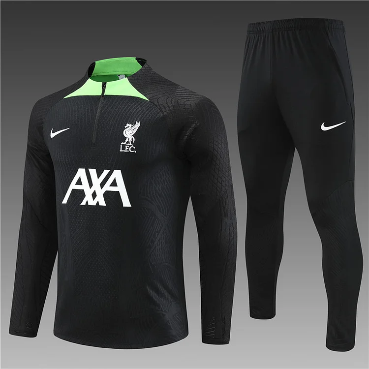 2023-24 Liverpool FC black half-zip training jersey