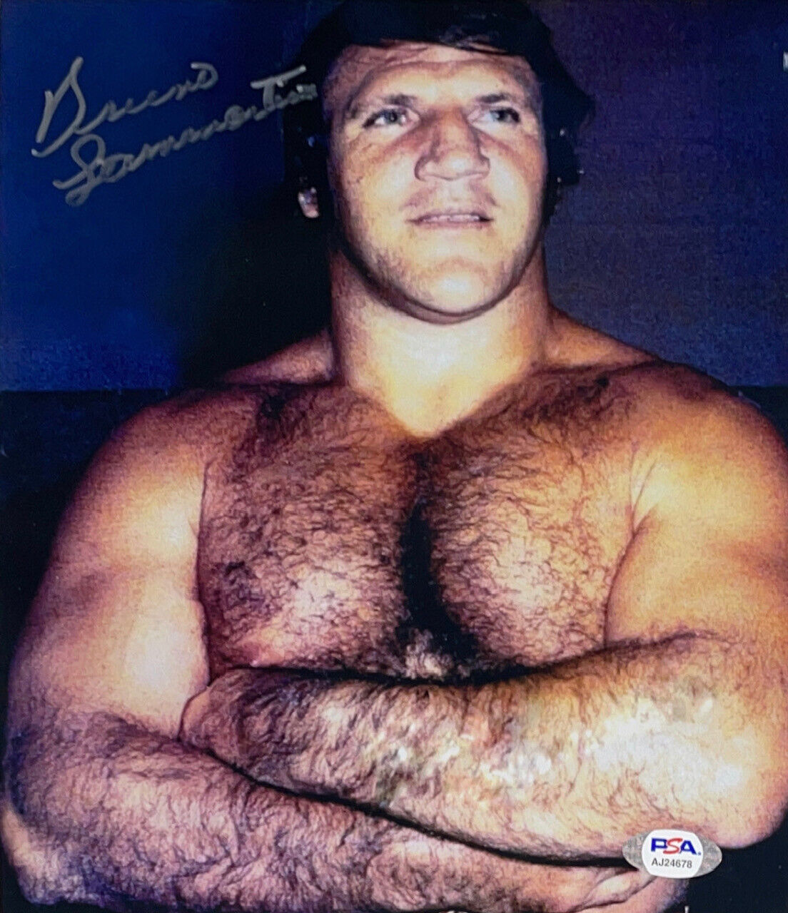 WWE BRUNO SAMMARTINO HAND SIGNED AUTOGRAPHED 8X10 Photo Poster painting WITH PSA DNA COA 9 RARE