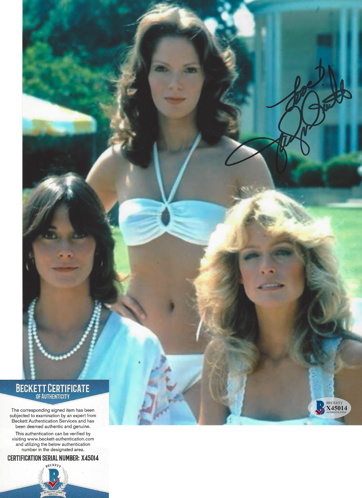 JACLYN SMITH SIGNED 'CHARLIE'S ANGELS' 8x10 Photo Poster painting M ACTRESS BECKETT COA BAS