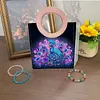 Sac &agrave; main en peinture en diamant 5d en paon DIY avec poign&eacute;e ronde, kit de peinture en diamant, sac &agrave; peinture diamant pour femmes, voyages pour shopping occasionnel, usage quotidien