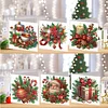 6PCS DIY Diamond Art Greeting Cards Xmas Atmosphere Congratulations Cards & Gift