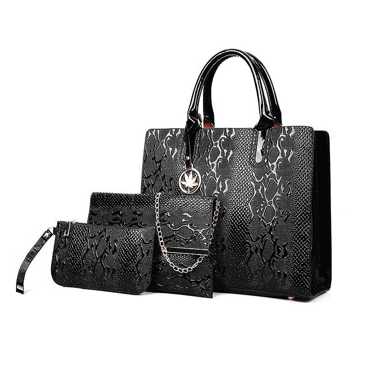  3Pcs Snake Bag Sets Luxury Handbags Women Bags Designer Female Shoulder Bags